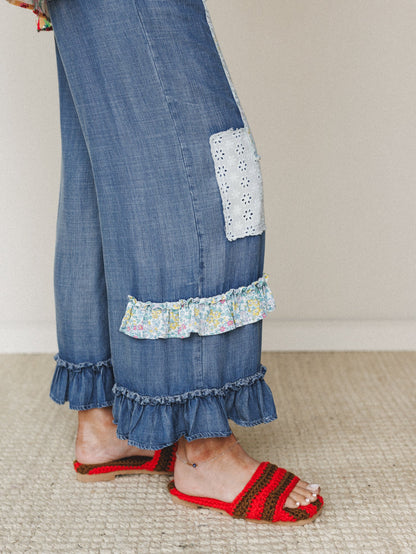 Garden in Bloom Pants - Dark Denim