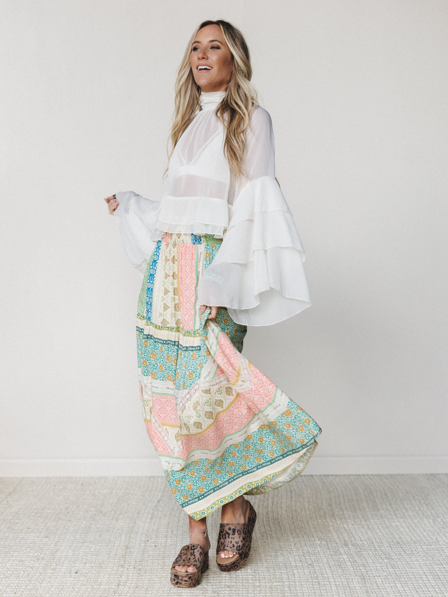 Spring Blooms Skirt - Green Mix