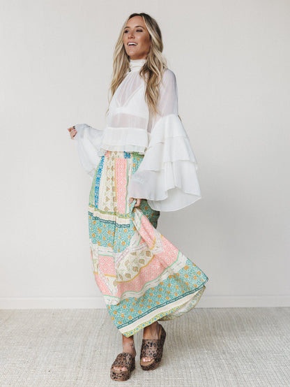 Spring Blooms Skirt - Green Mix