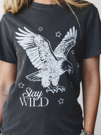 The Nest Stay Wild Graphic Tee - Pepper