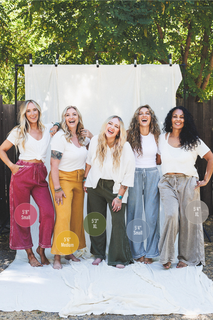 So Comfy Wide Leg Pant Cropped Length - Mustard