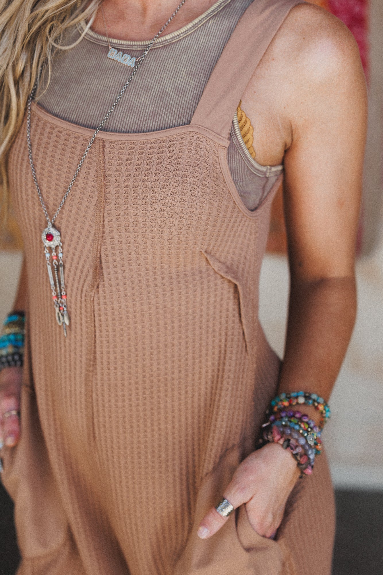 Sky Path Wide Leg Jumpsuit - Camel