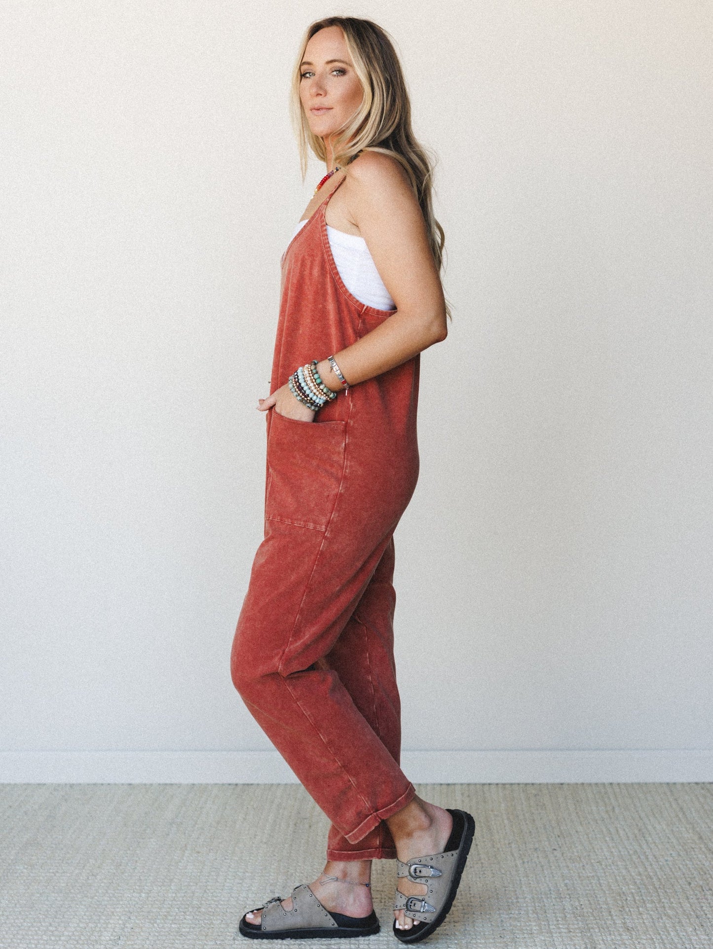Brooke Pocket Jumpsuit - Rust