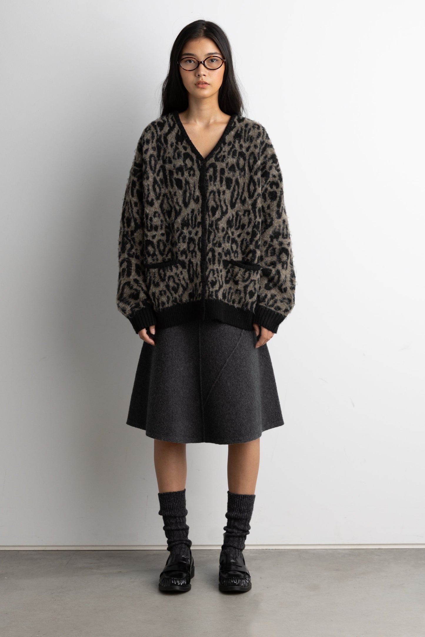 BRUSHED LEOPARD CARDIGAN