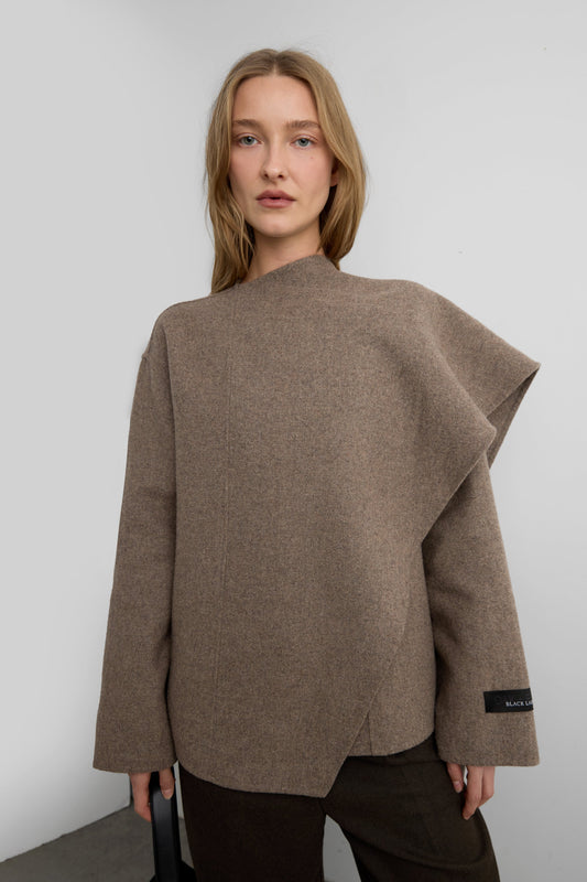 WOOL CASHMERE SCARF COAT