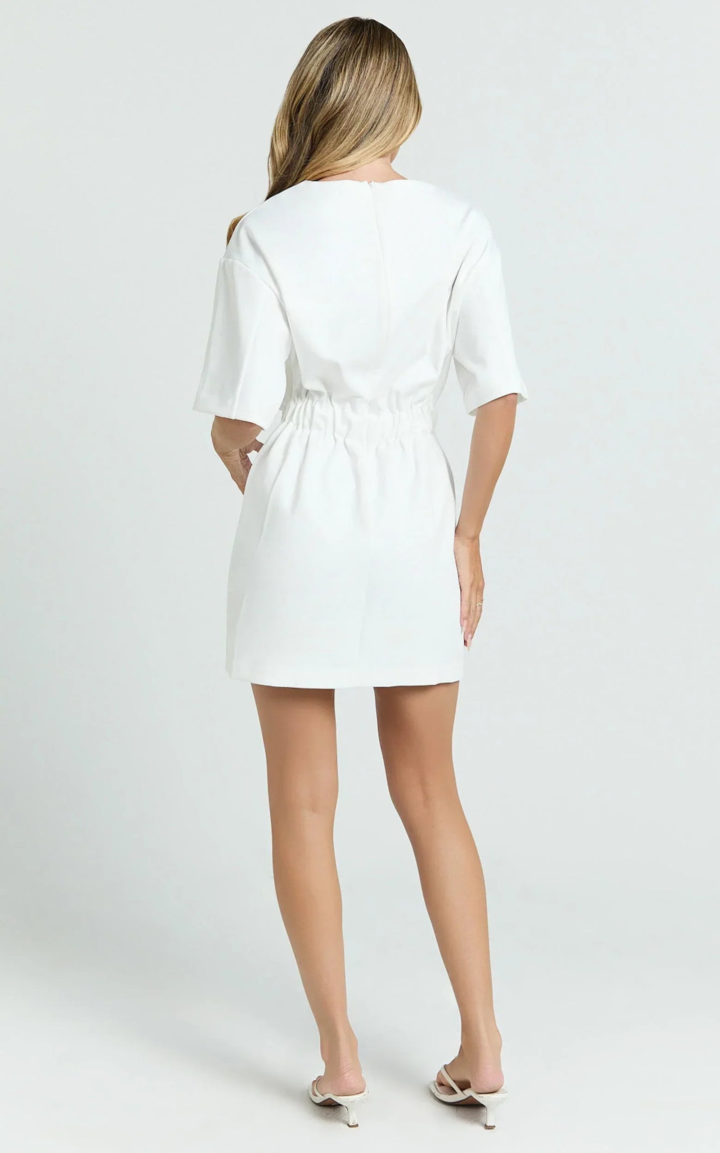 Karyna Mini Dress - shirt Dress in White