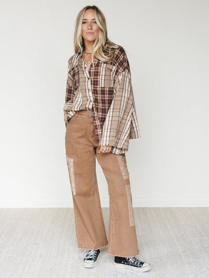 Madden Wide Leg Jeans - Brown