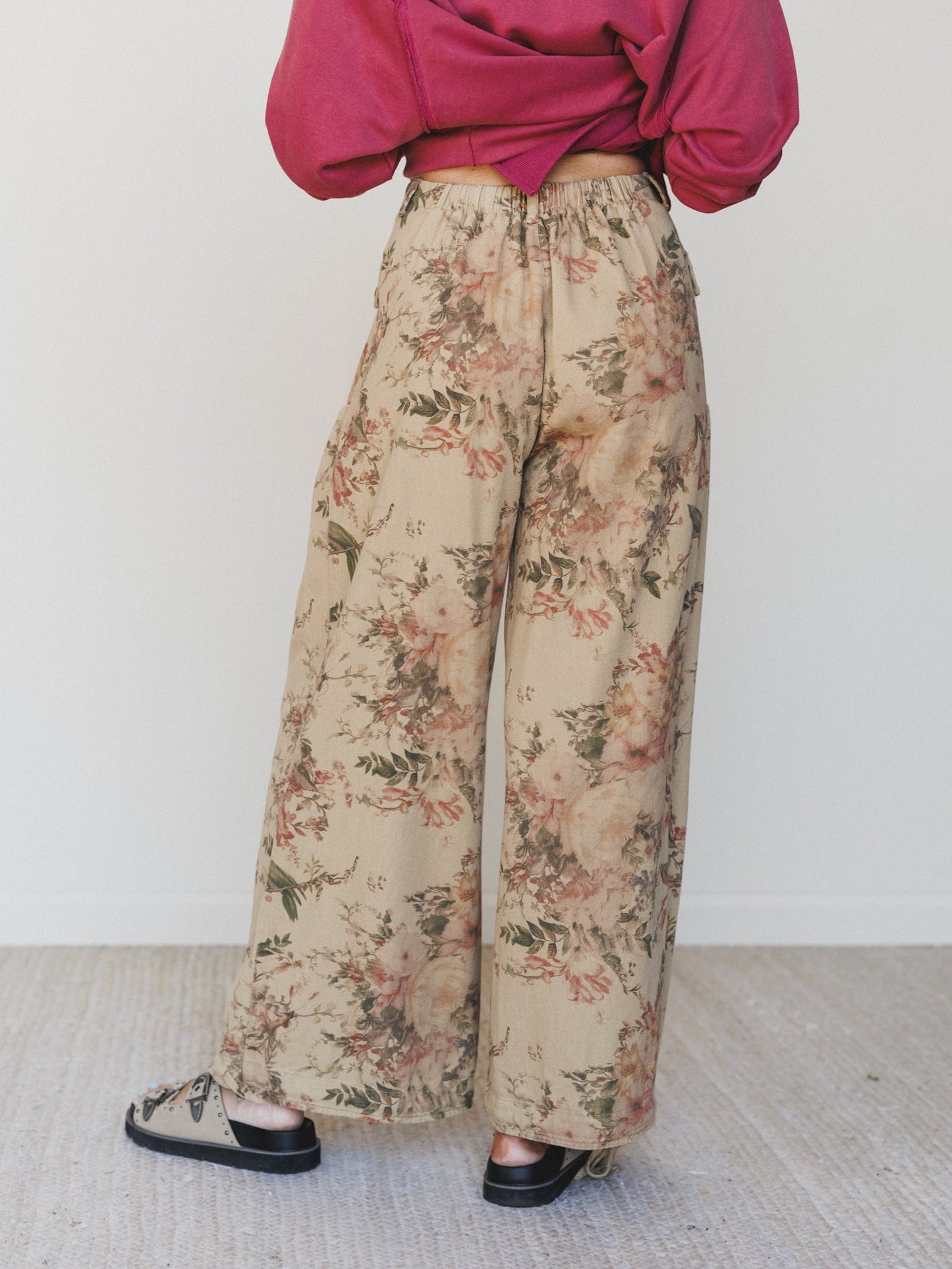 Season of Florals Pants - Tan