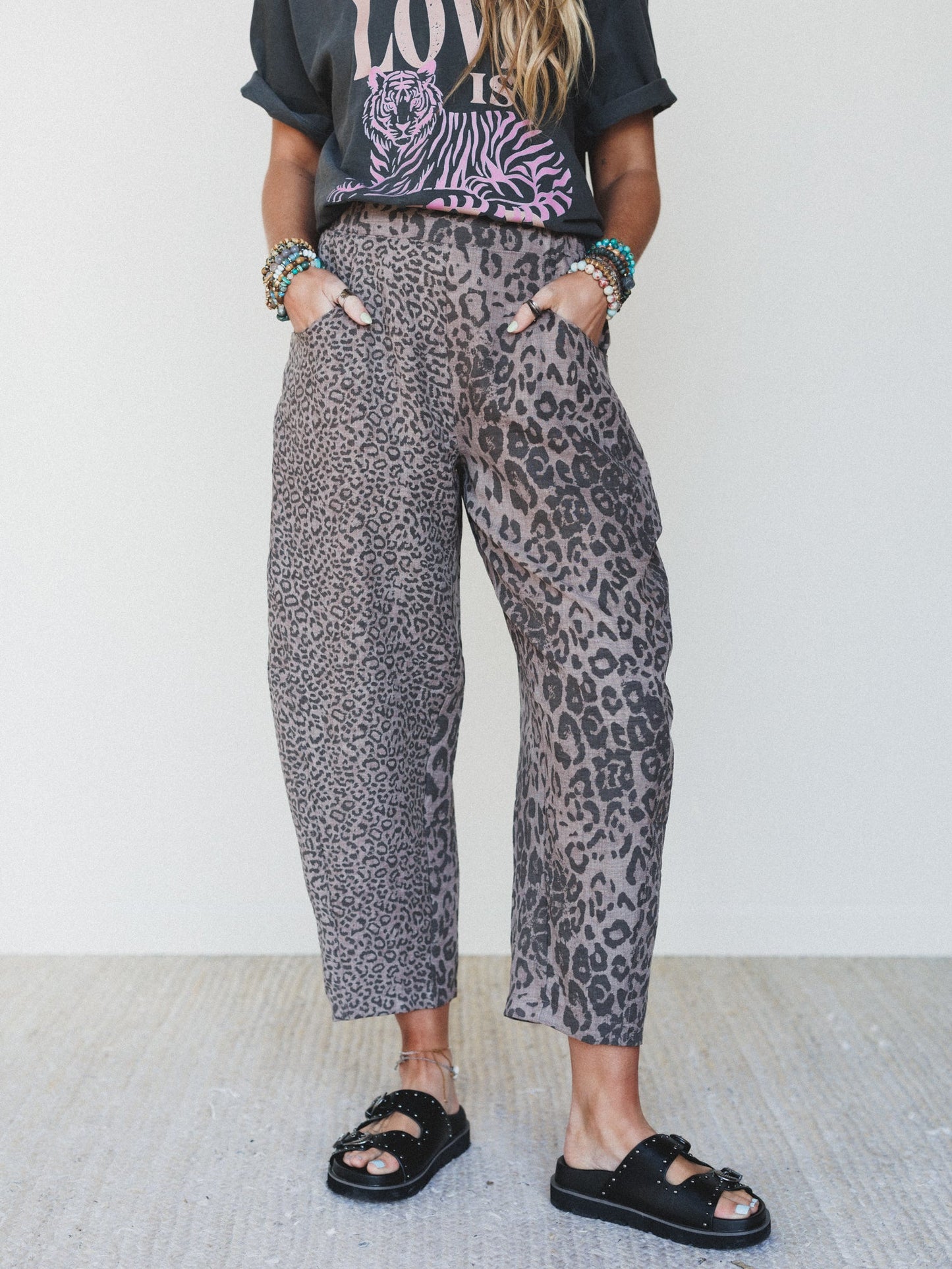 Animal Feeling Pants - Mocha Leopard
