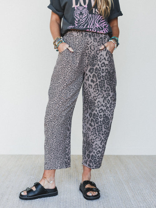 Animal Feeling Pants - Mocha Leopard