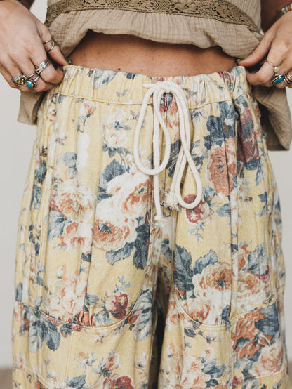 Flower Party Pants - Yellow