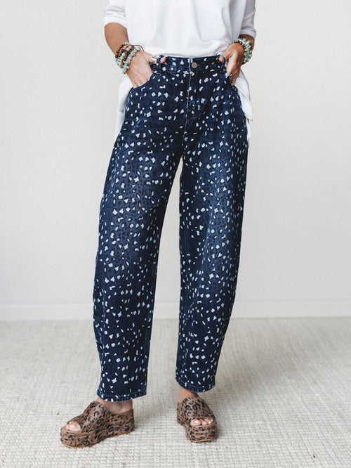 Heart of the Wild Jeans - Navy Leopard
