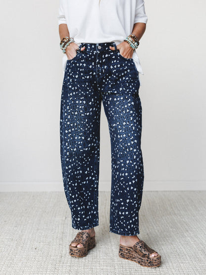 Heart of the Wild Jeans - Navy Leopard