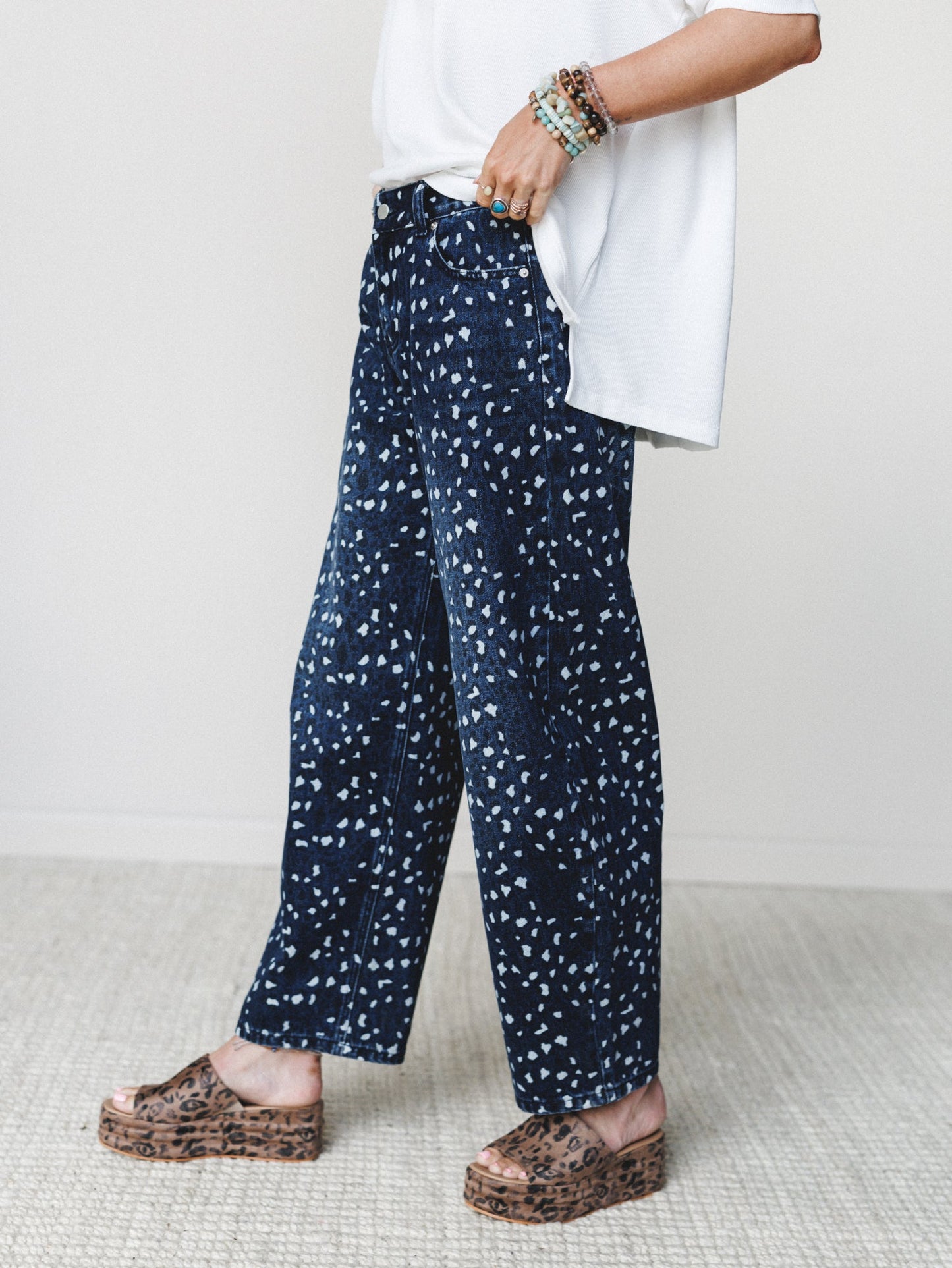Heart of the Wild Jeans - Navy Leopard