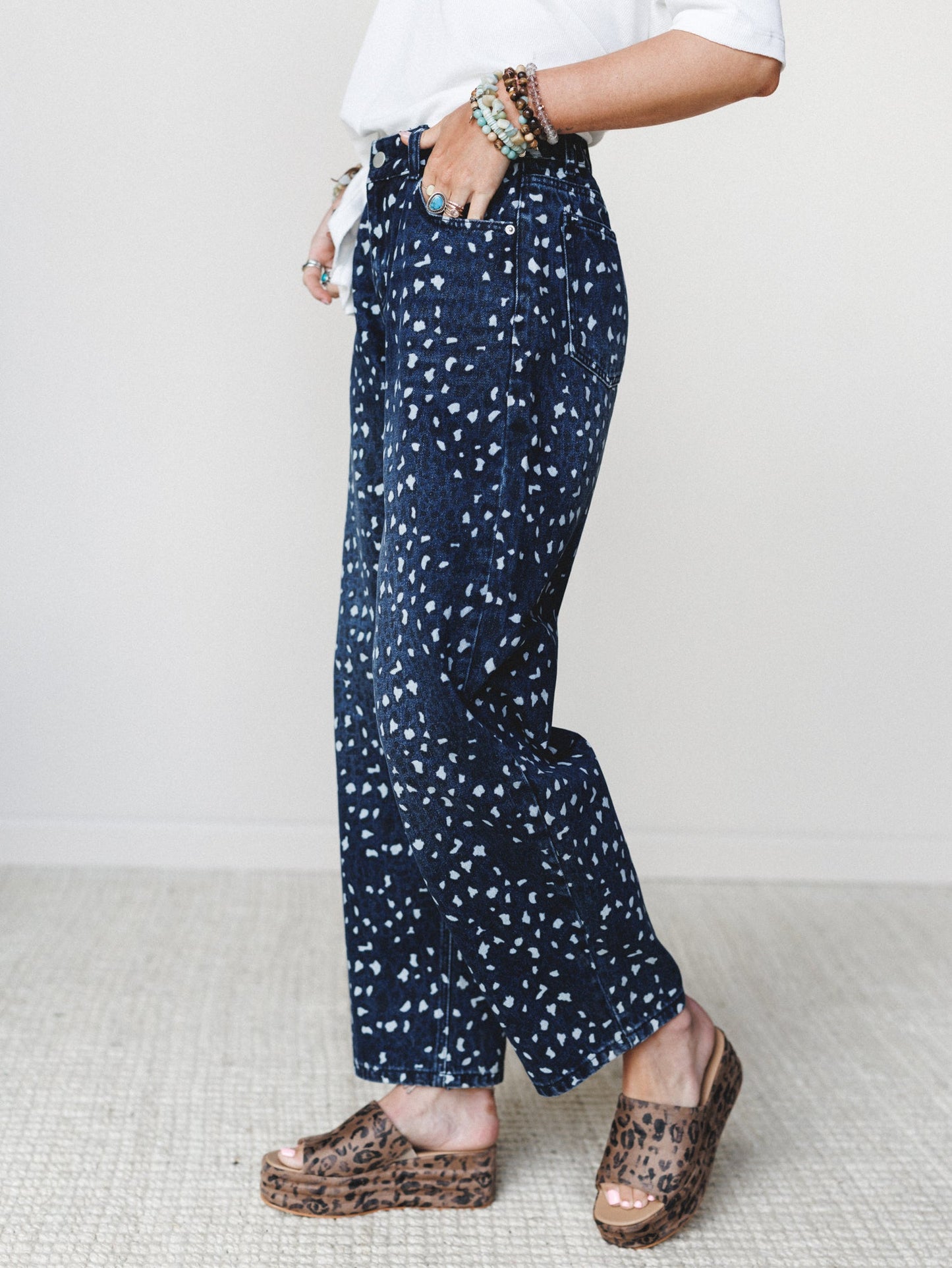 Heart of the Wild Jeans - Navy Leopard
