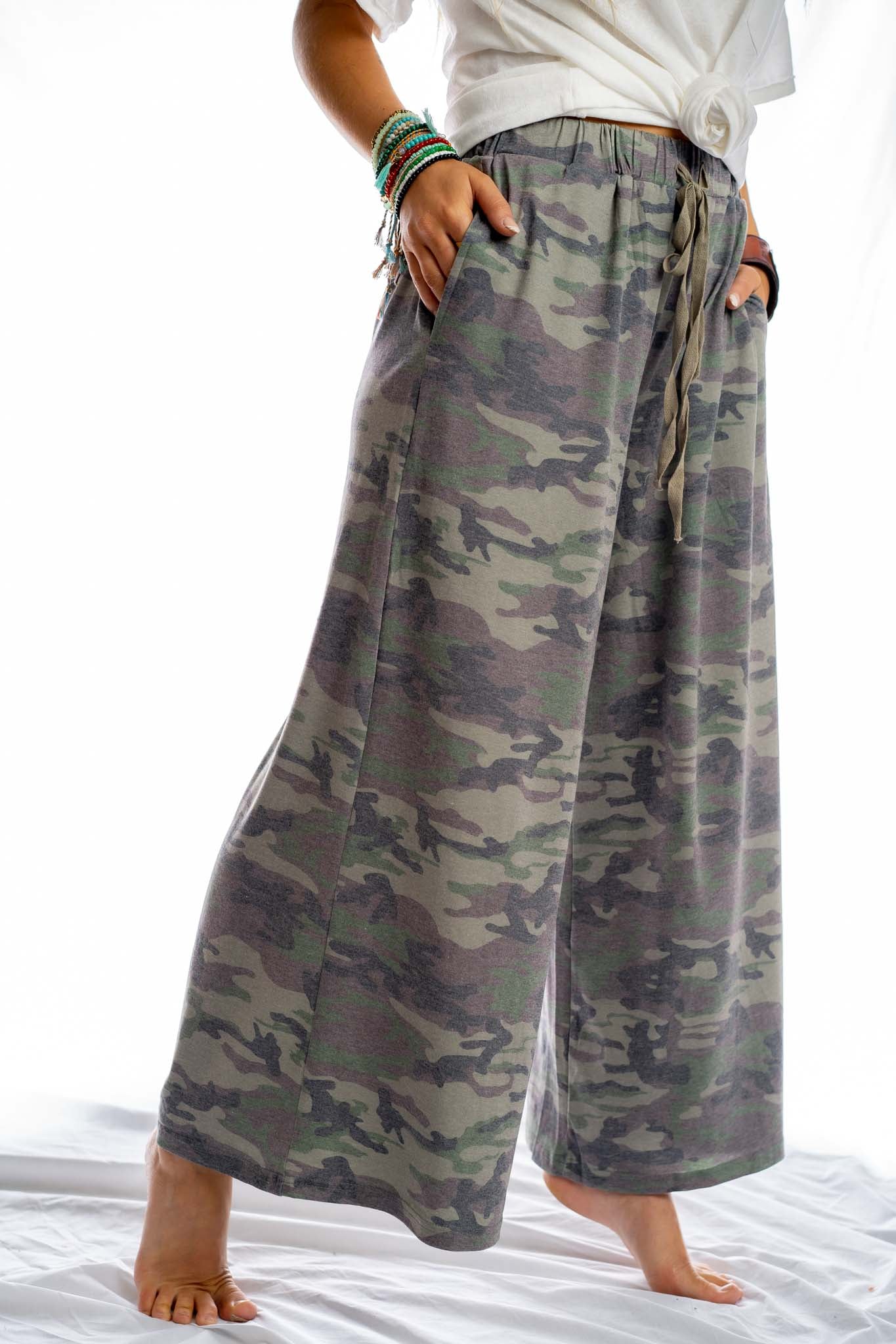 Calling All Camo Lounge Pants - Olive