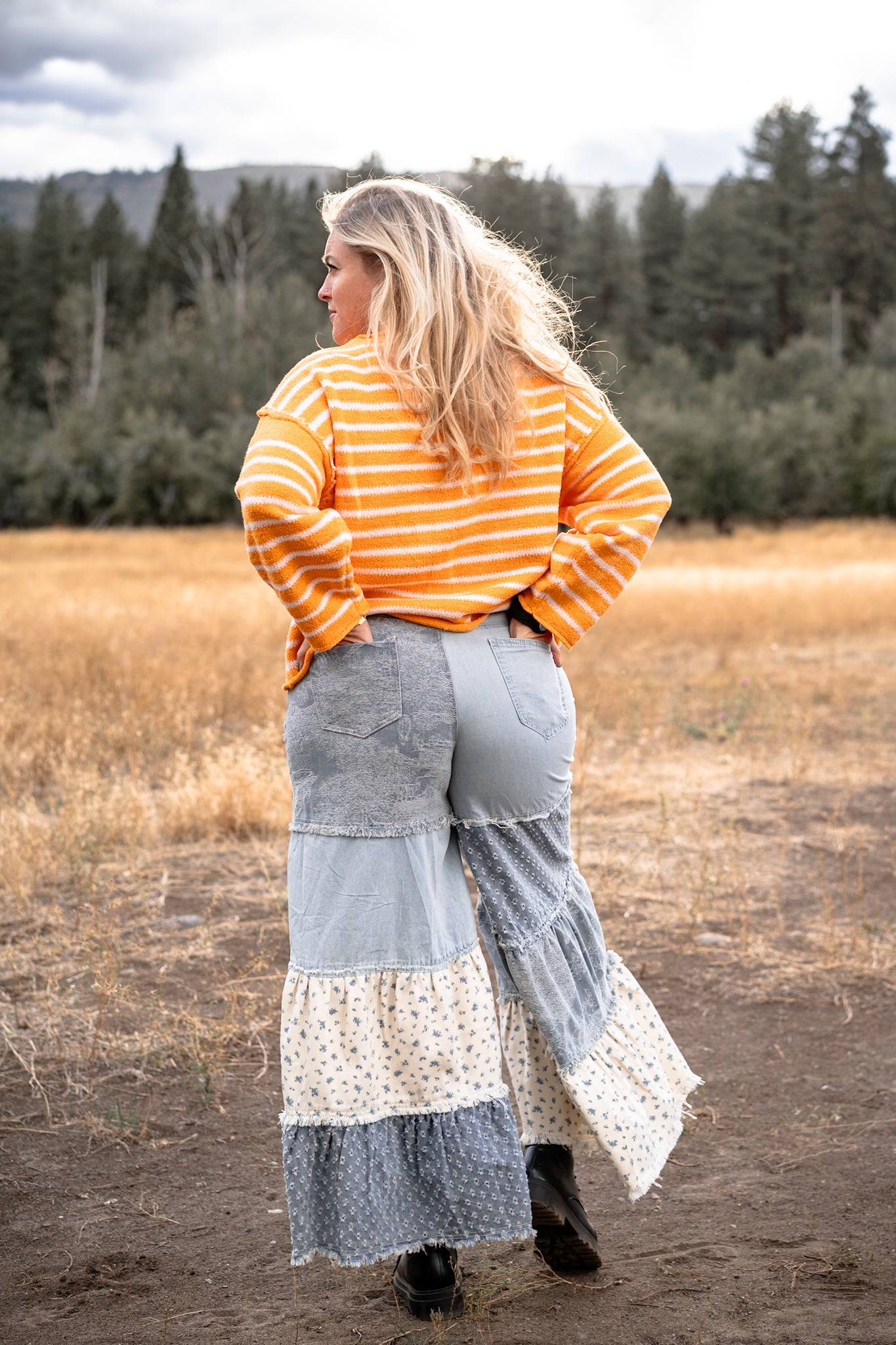 Jane Tiered Pants - Denim