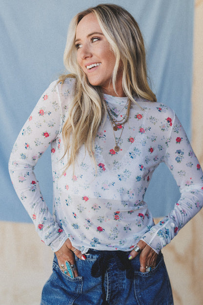 The Nest Made You Blush Floral Top - Ivory