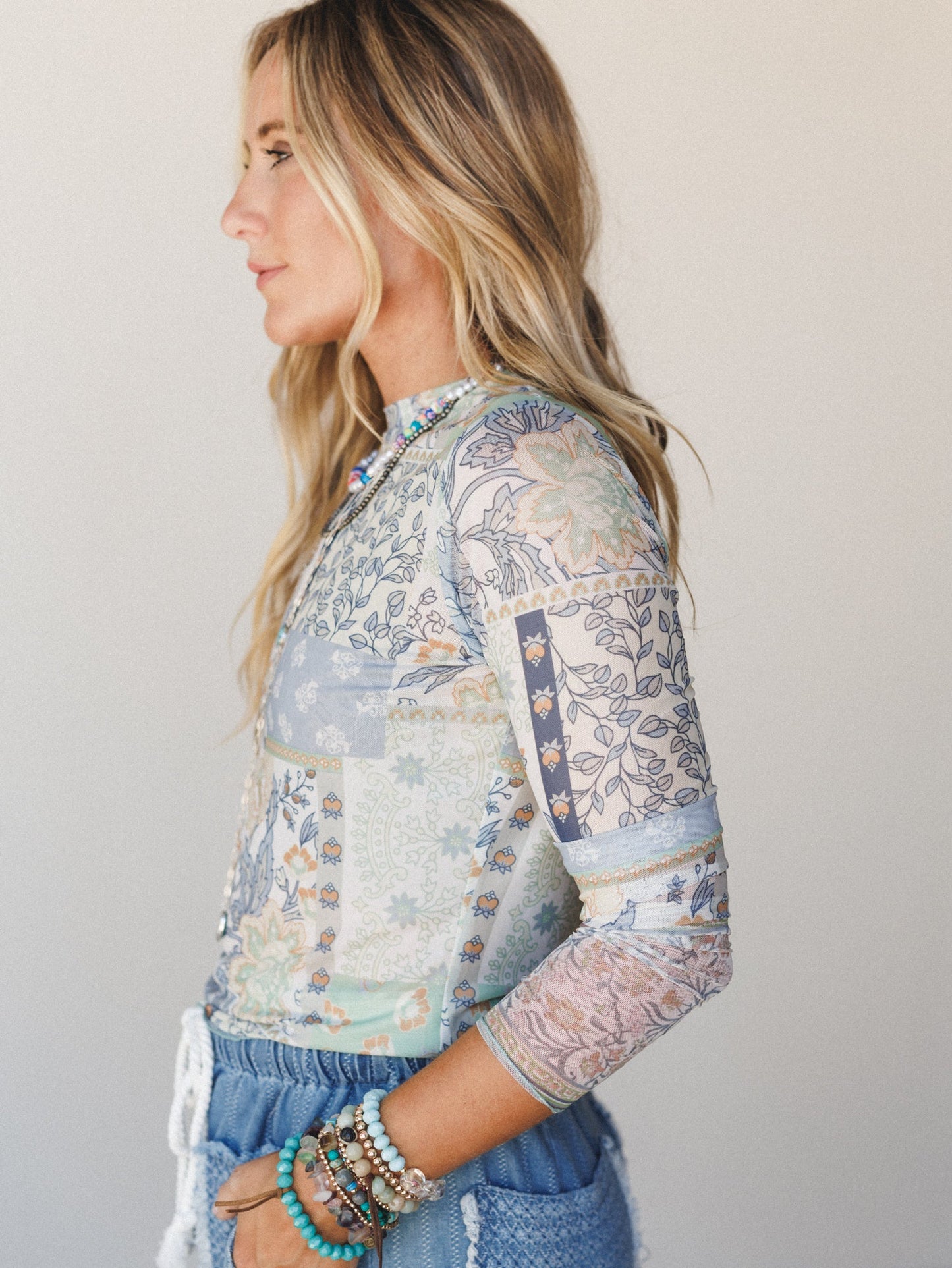 The Nest Perfect Match Layering Top - Dusty Blue