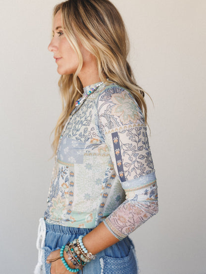 The Nest Perfect Match Layering Top - Dusty Blue