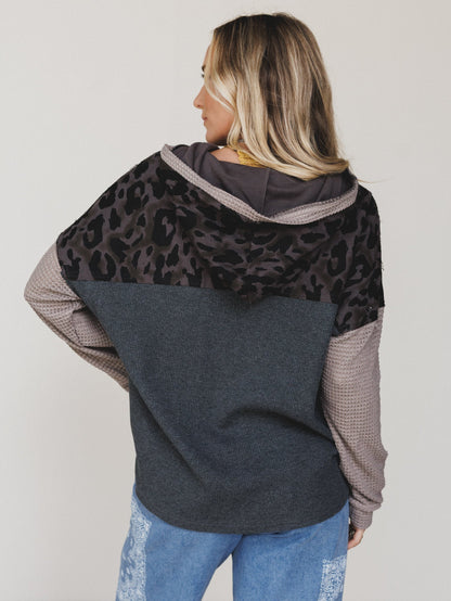 Camo Stars Hoodie - Charcoal Leopard