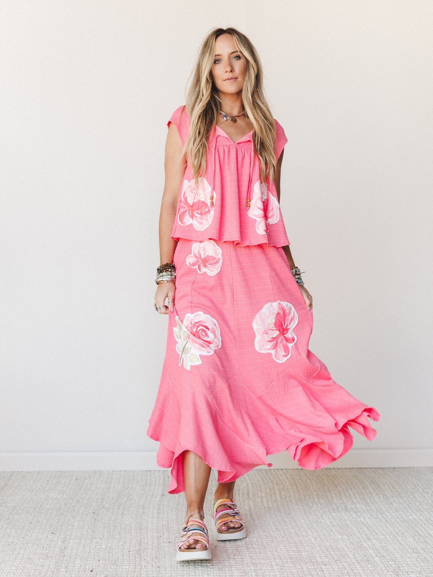 Petals In Love Two Piece Set - Pink