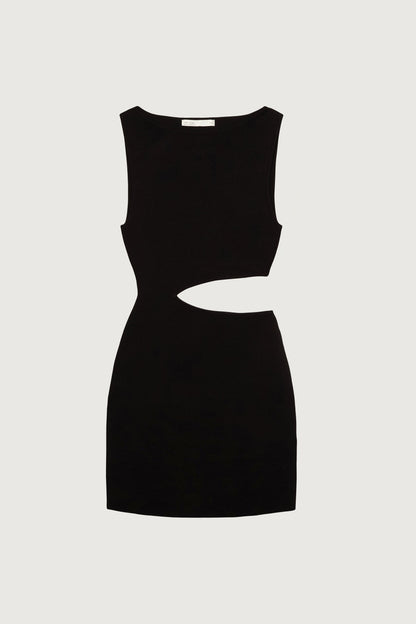 ONE SHOULDER KNIT MINI DRESS WITH CUTOUT