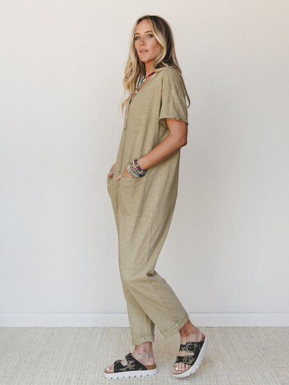Posy Jumpsuit - Faded Olive