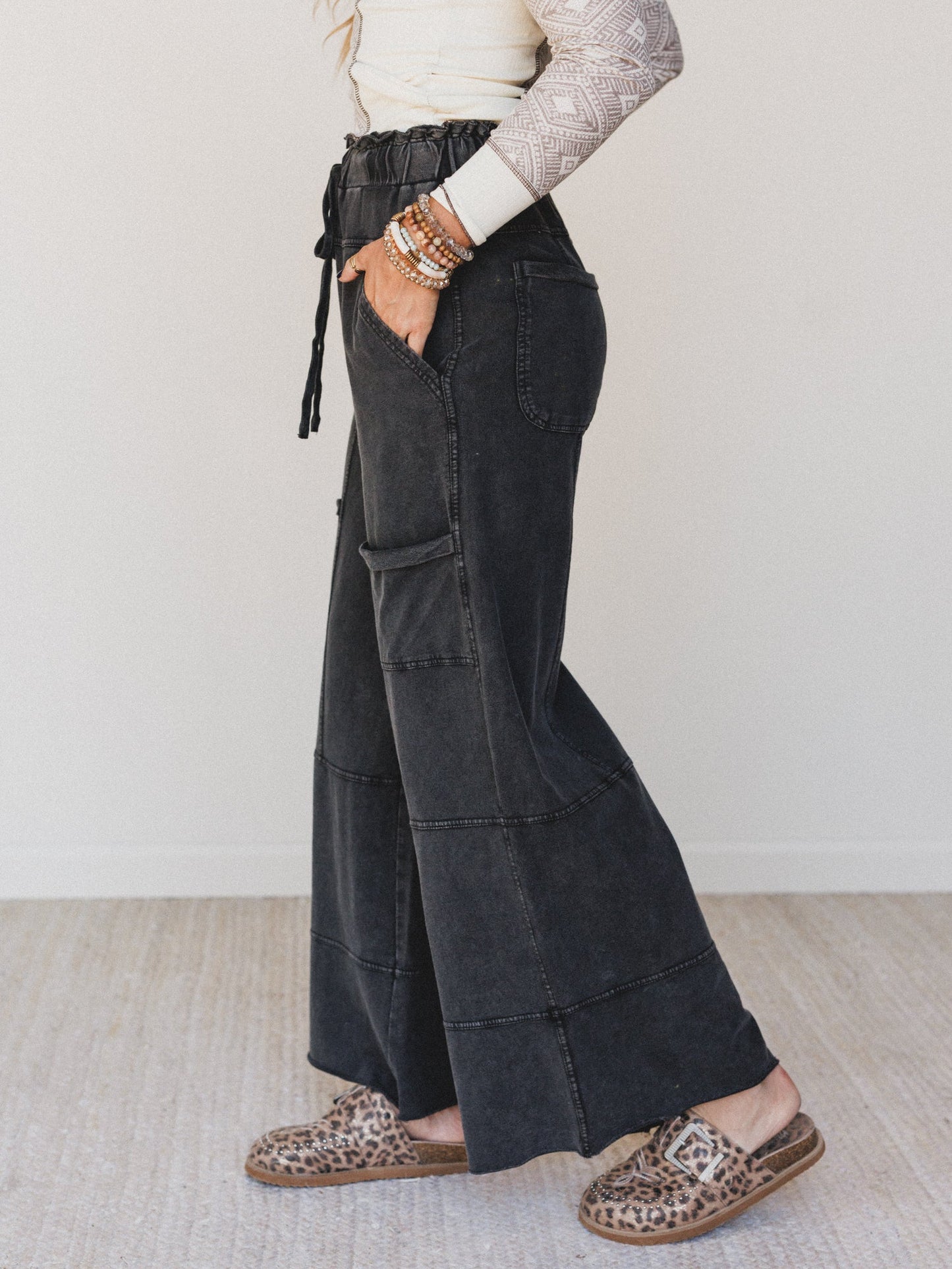 Lucky One Wide Leg Full Pant - Black