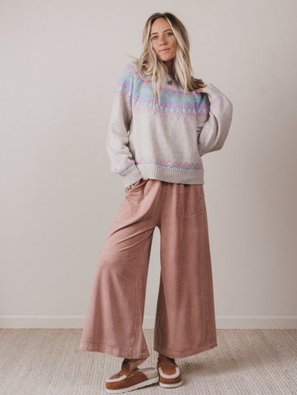 Relaxing Robin Front Pocket Wide Leg Pants - Cinnamon