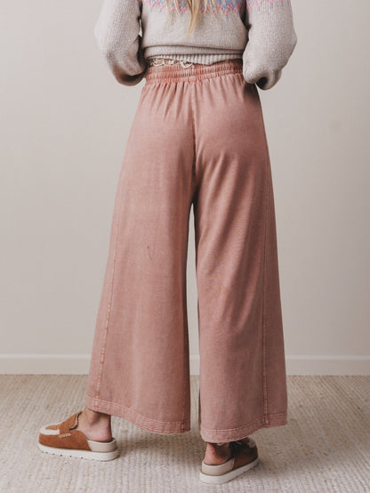 Relaxing Robin Front Pocket Wide Leg Pants - Cinnamon