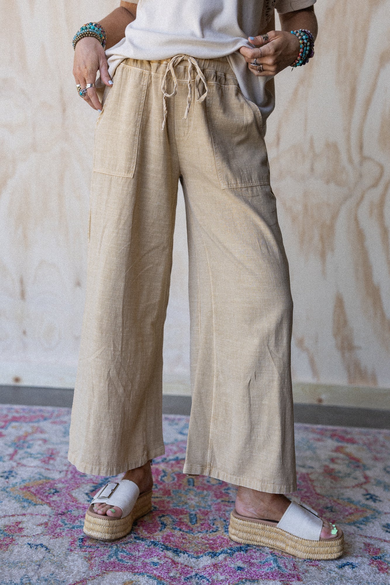 Dream Awake Wide Leg Pants - Yellow