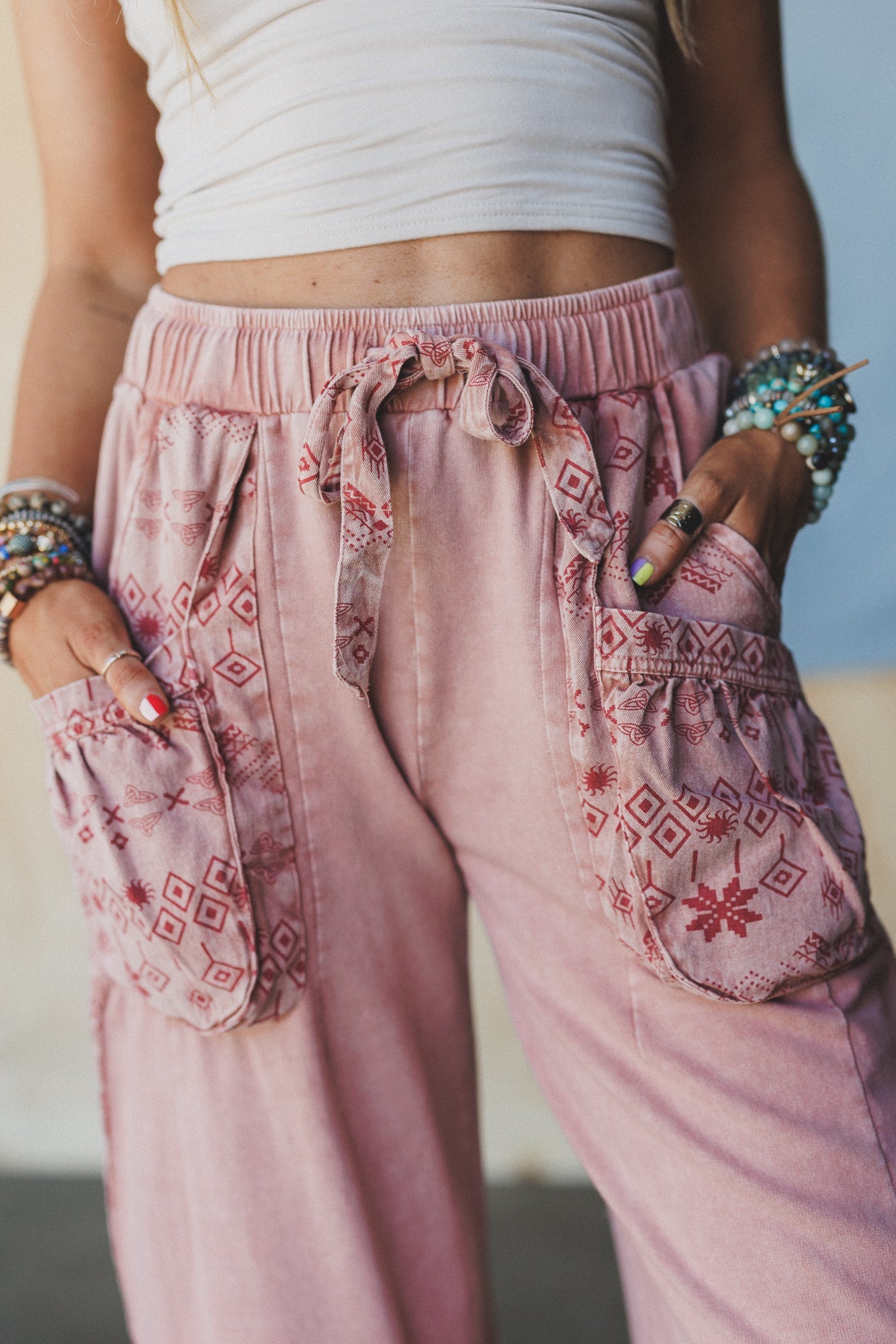 Zyana Wide Leg Pants - Rose