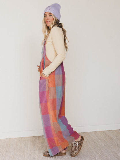 Delyah Plaid Pattern Overalls - Multi