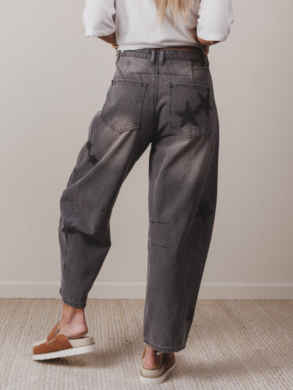 Star Walk Barrel Jeans - Black