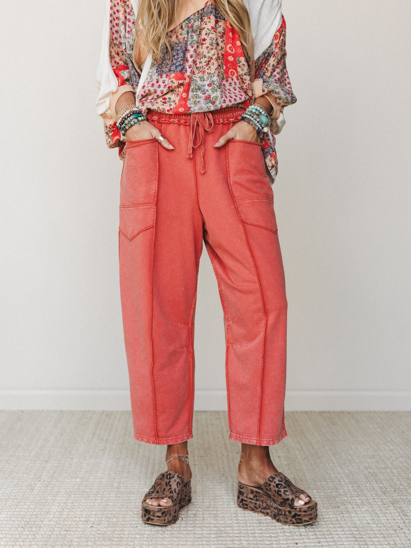 Magnolia Barrel Pants - Brick