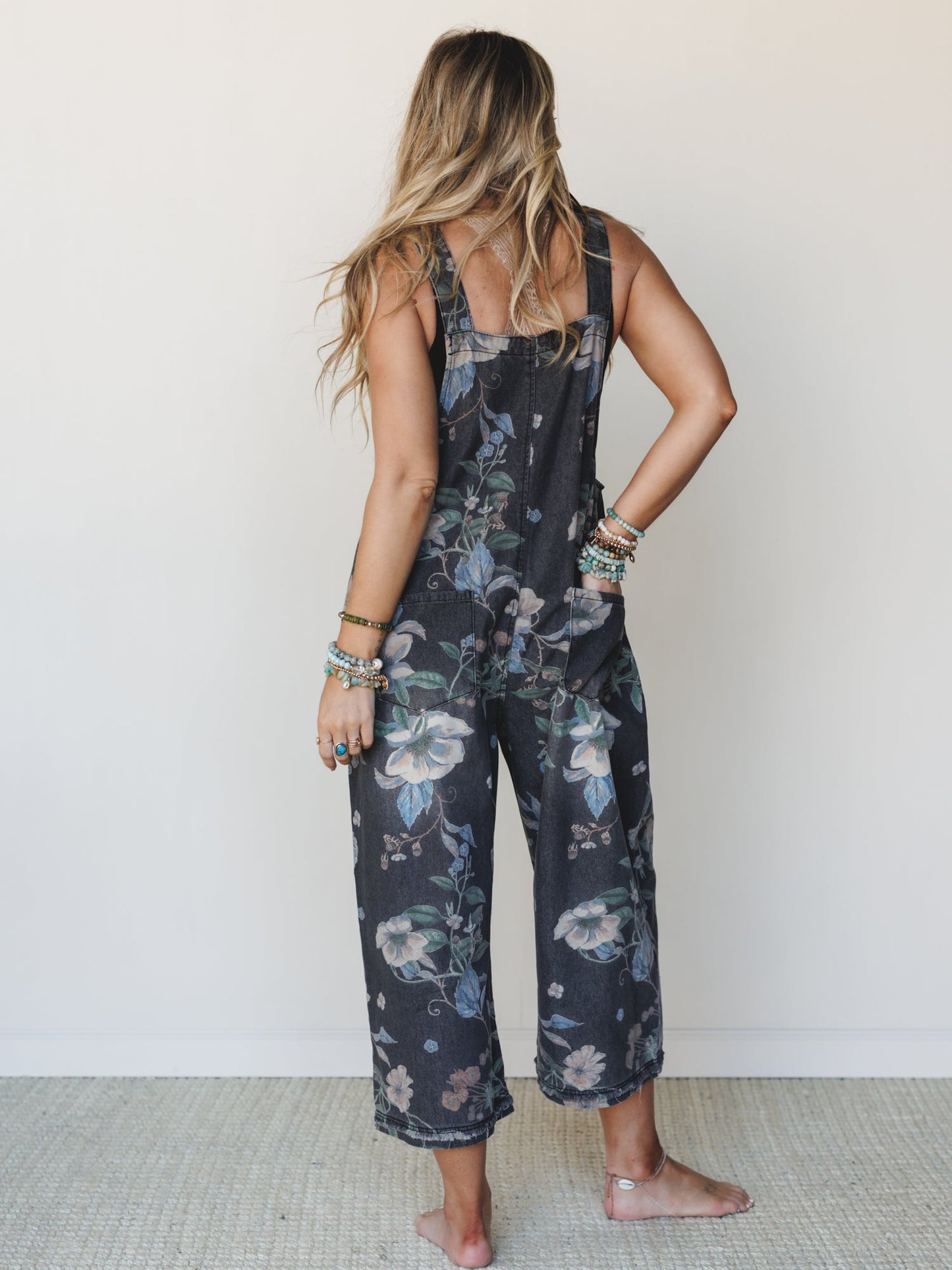 High Hopes Slouchy Denim Overalls - Black Denim