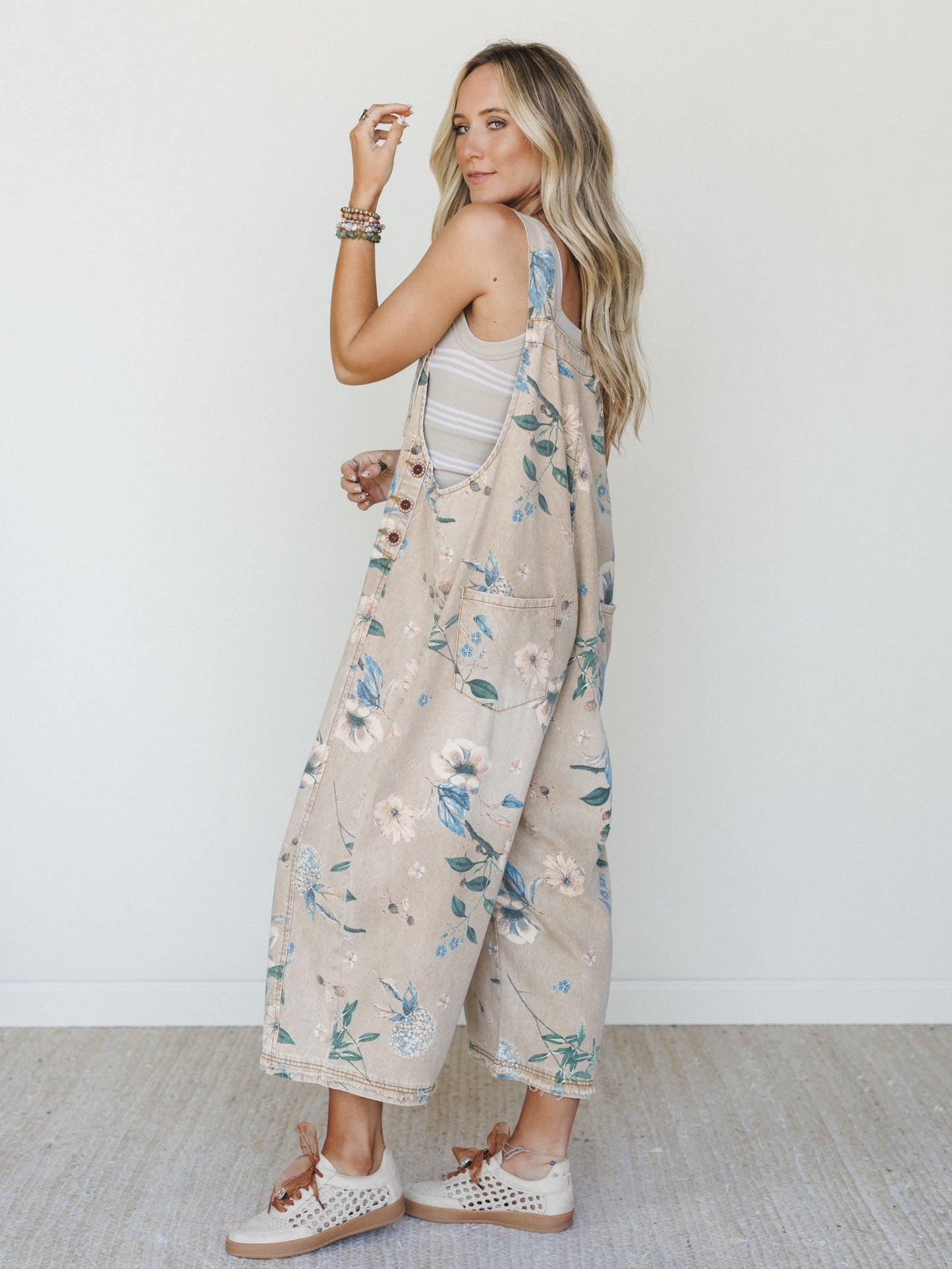 High Hopes Slouchy Denim Overalls - Mocha