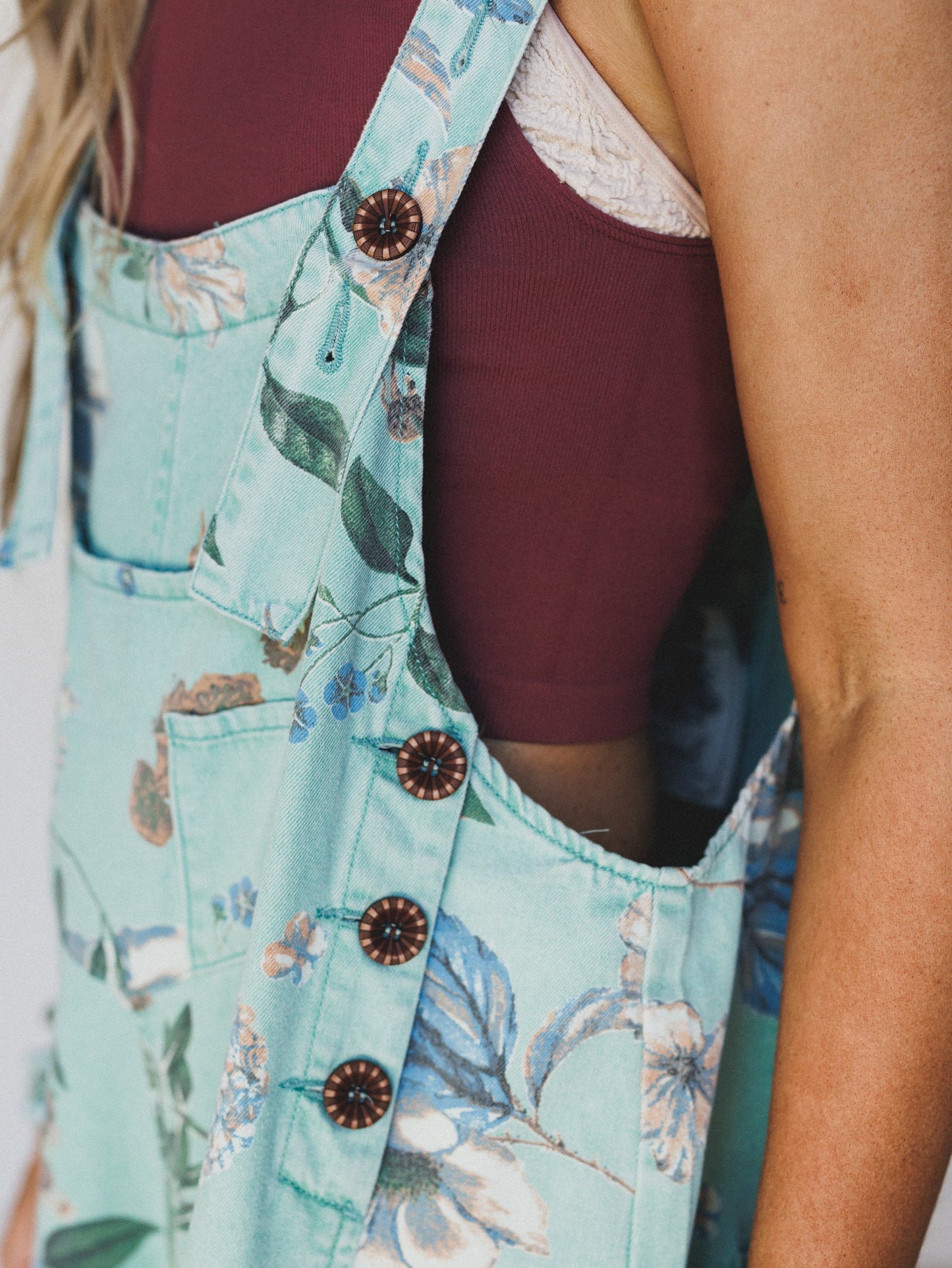 High Hopes Slouchy Denim Overalls - Mint