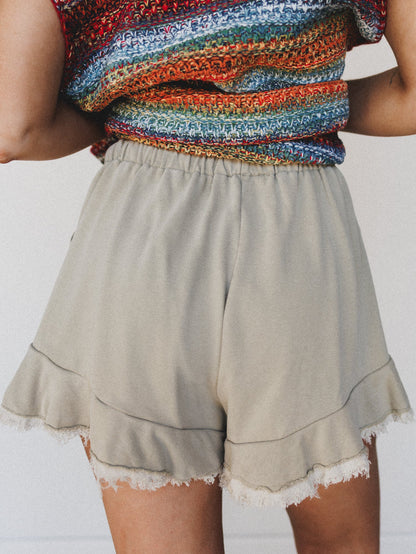 Jane Frayed Shorts - Olive