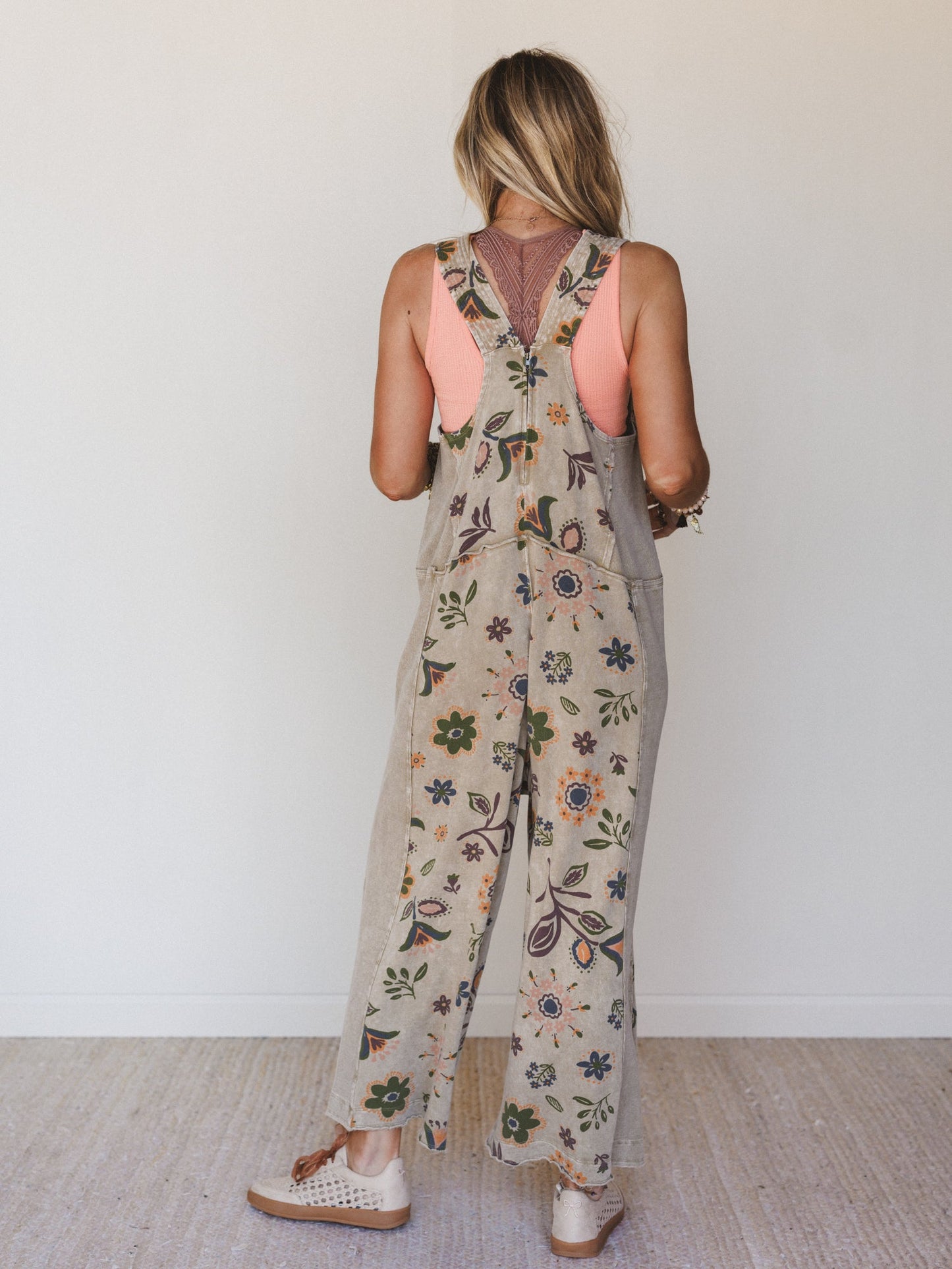 Floral Daylight Jumpsuit - Olive Gray