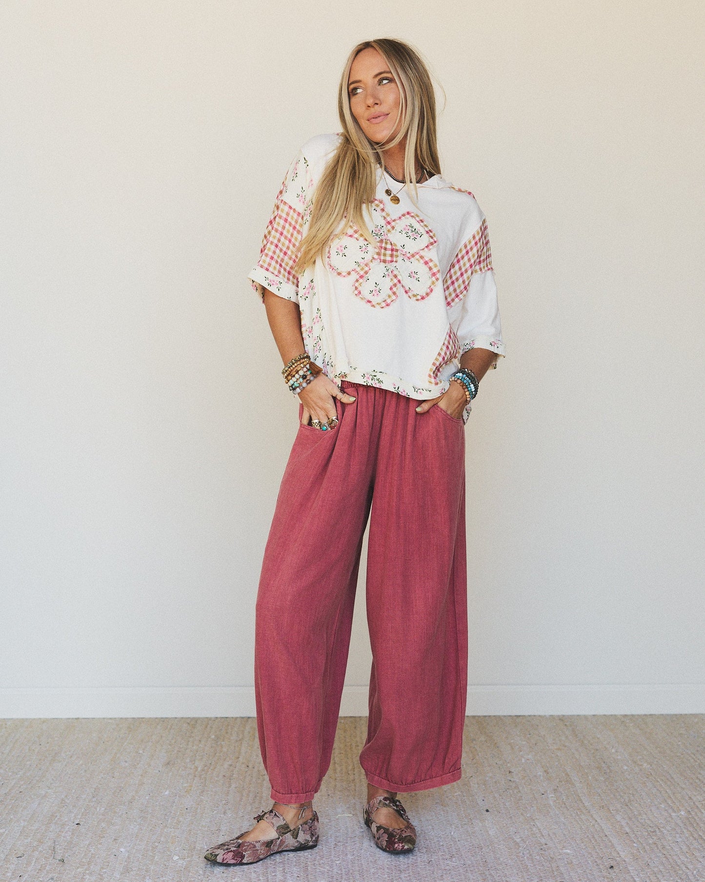 Pure Soul Linen Pants - Boho Red
