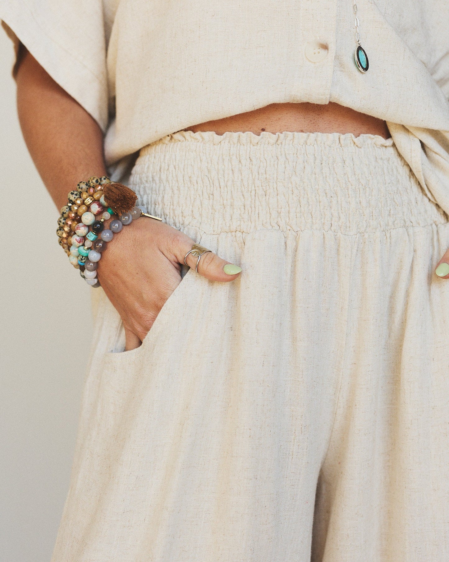 Pure Soul Linen Pants - Oatmeal