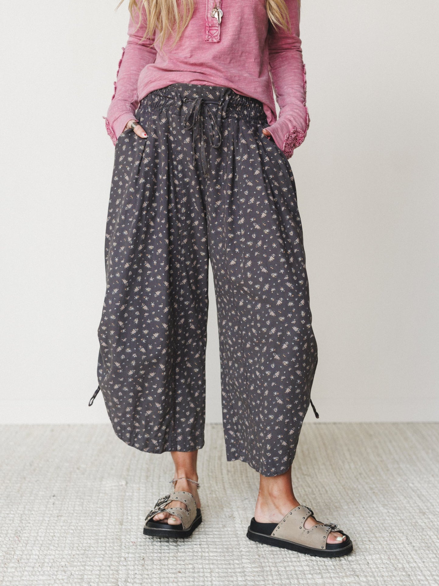 Vintage Blooms Pants - Ash Mocha