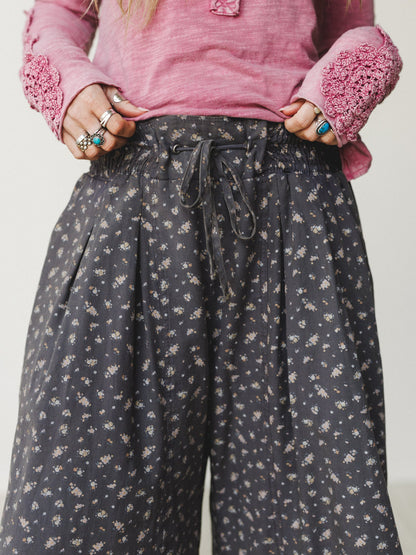 Vintage Blooms Pants - Ash Mocha