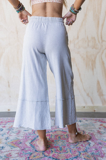 Ethereal Blooms Wide Leg Pants - Stone