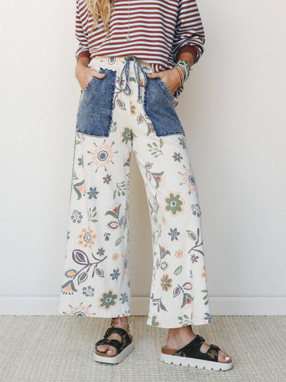 Fable Floral Pants - Ecru