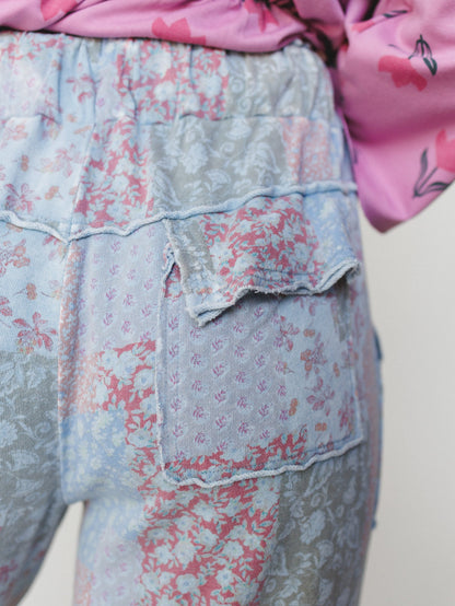 Spring Flower Pants - Peri Blue