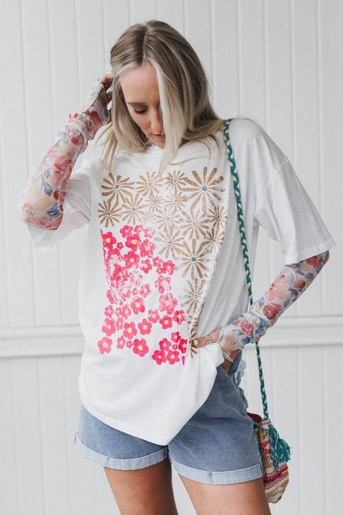 Petal Dreams Graphic Tee - Ivory