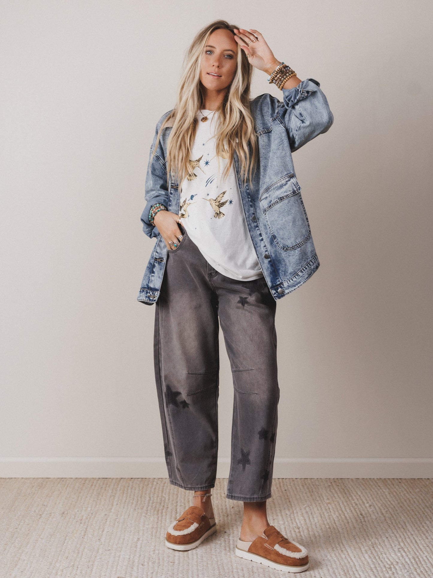 Star Walk Barrel Jeans - Black